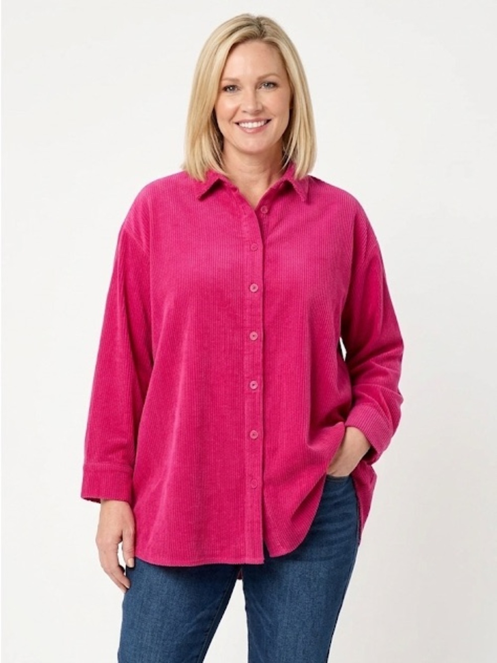 Habitat tunic top pink with large buttons size XLarge